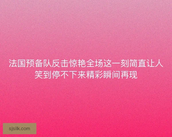 法国预备队反击惊艳全场这一刻简直让人笑到停不下来精彩瞬间再现